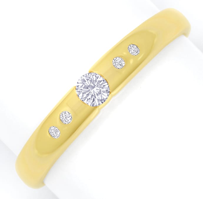 Foto 2 - Herrenring mit 0,21ct lupenreinen Diamanten in Gelbgold, S1708