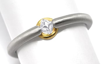 Foto 1 - Mondäner Design-Ring 0,45ct Oktaeder Diamant-Platin-Gold, S2496