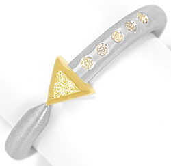 Foto 1 - Platin-Gold-Ring 0,16ct Diamant Triangel und Brillanten, S3349