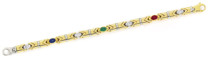 Foto 1 - Multicolor Rubin Safir Smaragd Brillantenarmband in 18K, S4916